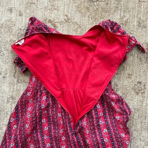 Red Floral print Entro Cotton dress size S - Picture 11 of 11